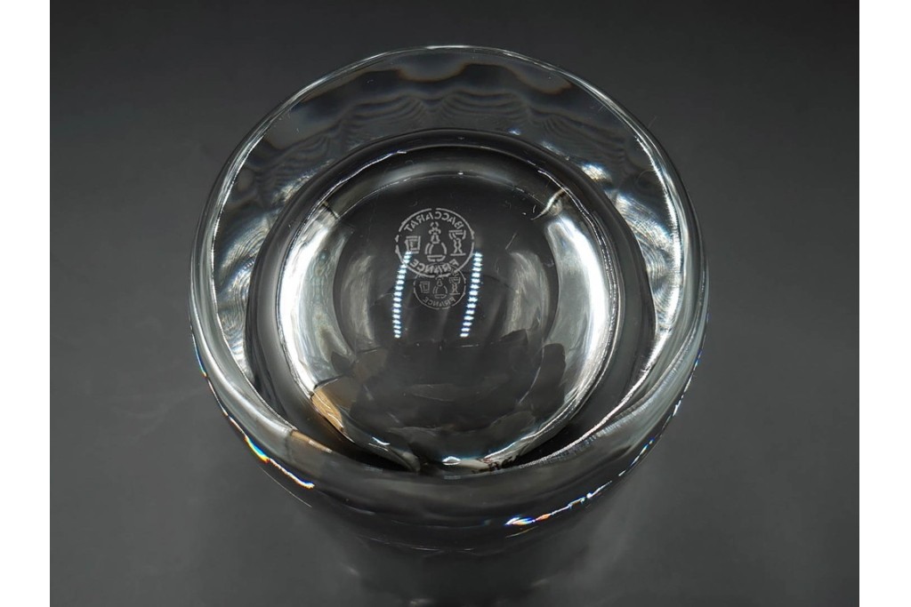 フランス　Baccarat(バカラ)　カプリ　波打つフォルムが優雅なタンブラー3客セット　(R-086358)