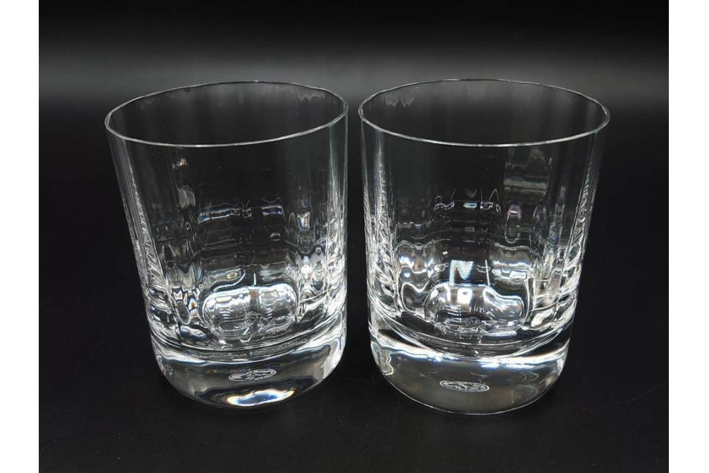 フランス　Baccarat(バカラ)　カプリ　波打つフォルムが優雅なタンブラー3客セット　(R-086358)