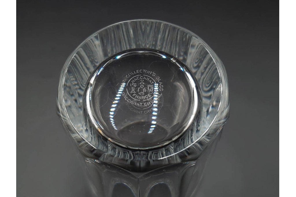フランス　Baccarat(バカラ)　キリンコレクターズグラス　縁の装飾が上品なハイボールグラス2客セット　外箱付き　(R-086360)
