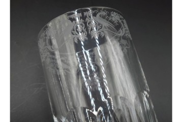 フランス　Baccarat(バカラ)　キリンコレクターズグラス　縁の装飾が上品なハイボールグラス2客セット　外箱付き　(R-086360)