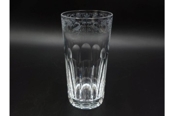 フランス　Baccarat(バカラ)　キリンコレクターズグラス　縁の装飾が上品なハイボールグラス2客セット　外箱付き　(R-086361)