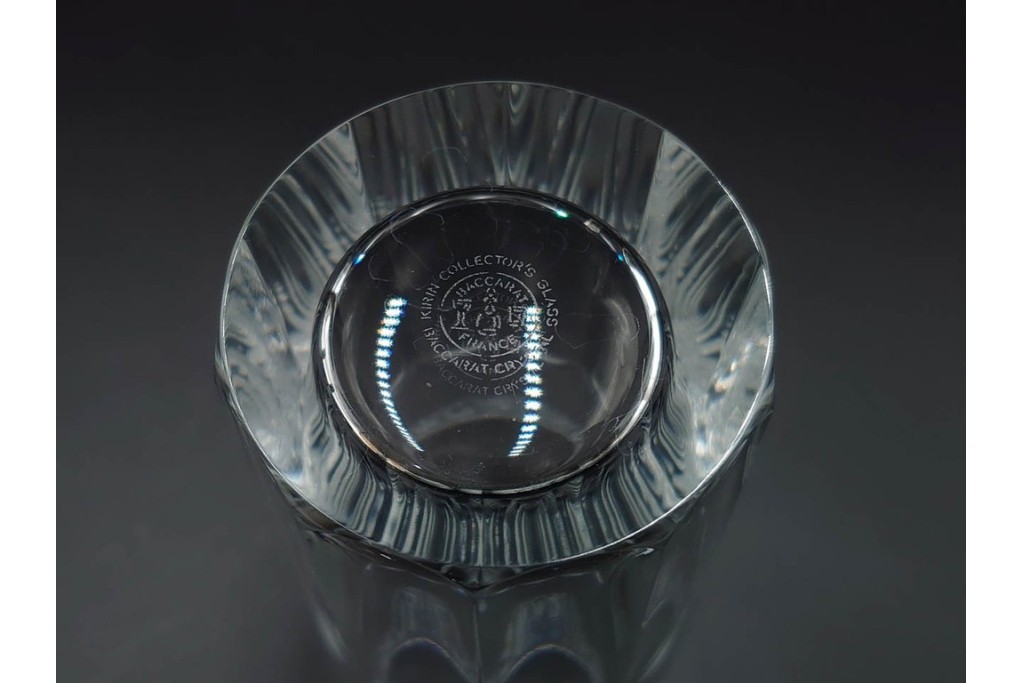 フランス　Baccarat(バカラ)　キリンコレクターズグラス　縁の装飾が上品なハイボールグラス2客セット　外箱付き　(R-086361)