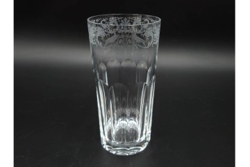 フランス　Baccarat(バカラ)　キリンコレクターズグラス　縁の装飾が上品なハイボールグラス2客セット　外箱付き　(R-086362)