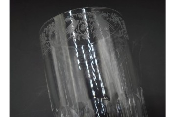 フランス　Baccarat(バカラ)　キリンコレクターズグラス　縁の装飾が上品なハイボールグラス2客セット　外箱付き　(R-086362)