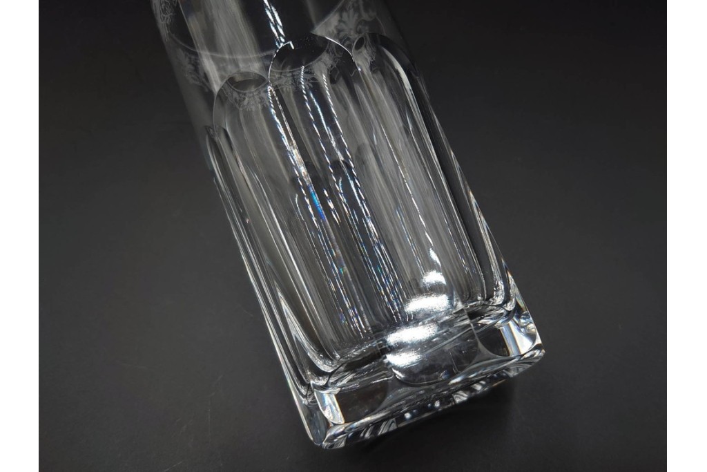 フランス　Baccarat(バカラ)　キリンコレクターズグラス　縁の装飾が上品なハイボールグラス2客セット　外箱付き　(R-086362)