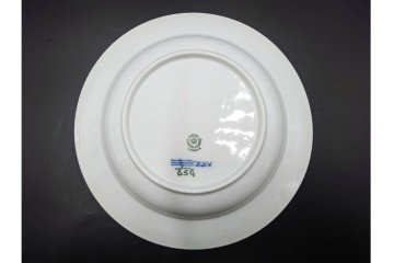 デンマーク製　ROYAL COPENHAGEN(ロイヤルコペンハーゲン)　ブルーフルーテッド　直径約23cm(ハーフレース)・直径約21cm(プレイン)　優美なディーププレート2枚セット　(R-086363)