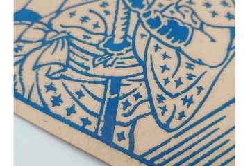 紙物玩具　ミッキー・おしどり笠・般若・野球などのカード14枚セット　(R-086365)