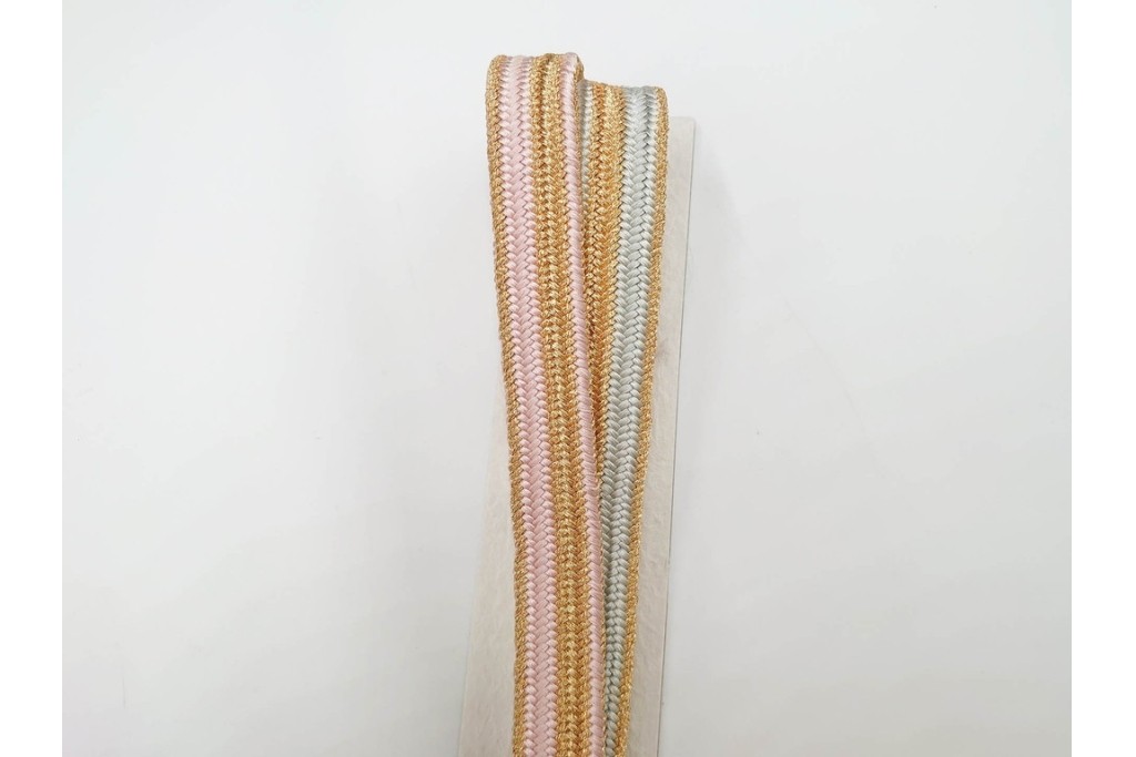 平田竹峯造　正絹　平田組紐(平田ひも)の帯締め2点セット　共箱付き　(R-086366)