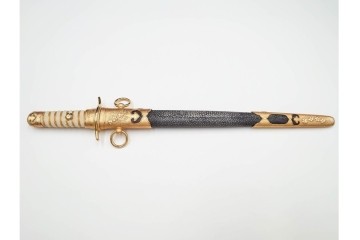 東郷神社公式認定　東郷元帥の短剣(鮫皮の模造刀)　外箱・刀袋付き　(R-086369)