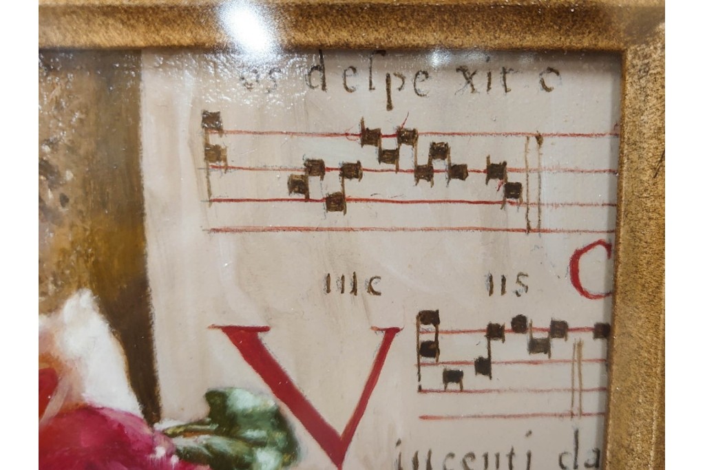 真作　青木敏郎　「椿と楽譜」　油彩画　SM(S)サイズ　定価約189万円　外箱付き　(R-086372)