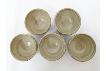 人間国宝 島岡達三　地釉縄文象嵌の意匠が味わい深い番茶器セット(急須・湯呑)　共箱付き　(R-086373)