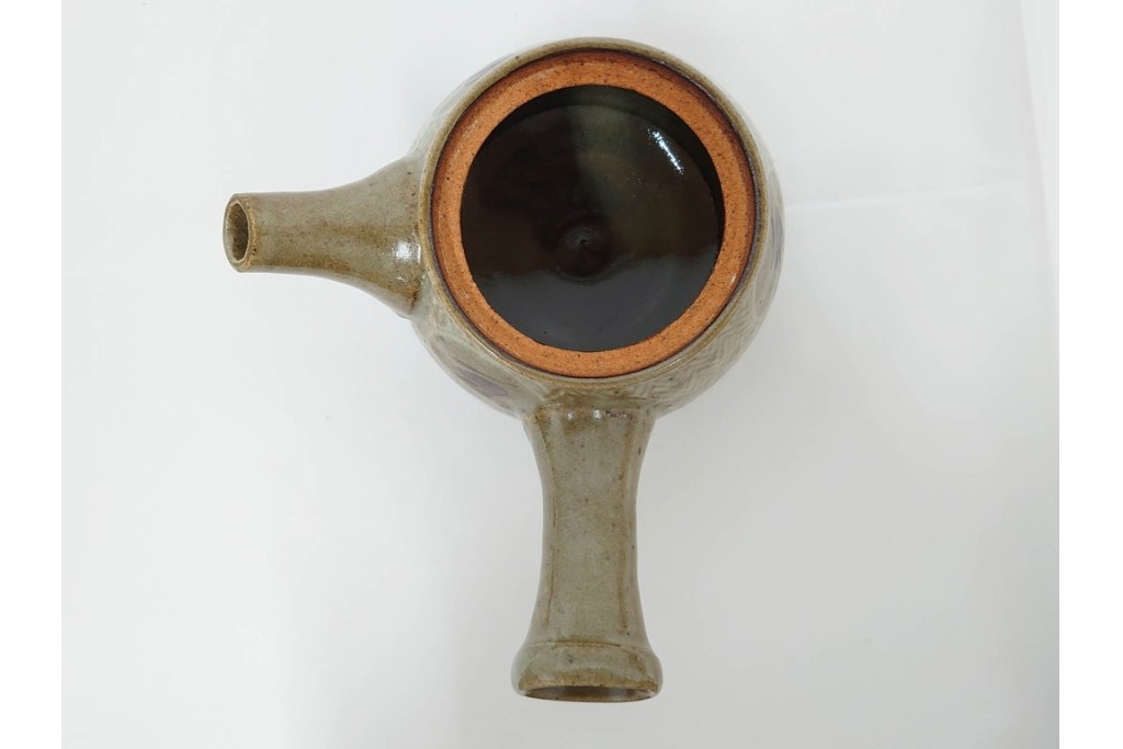 人間国宝 島岡達三　地釉縄文象嵌の意匠が味わい深い番茶器セット(急須・湯呑)　共箱付き　(R-086373)