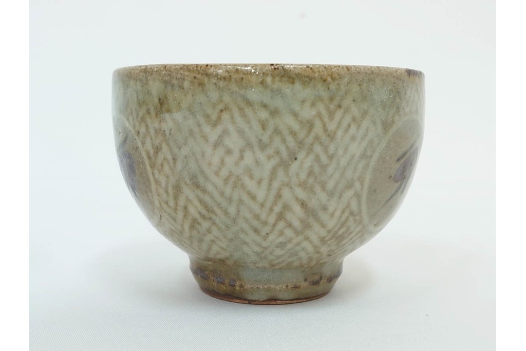 人間国宝 島岡達三　地釉縄文象嵌の意匠が味わい深い番茶器セット(急須・湯呑)　共箱付き　(R-086373)