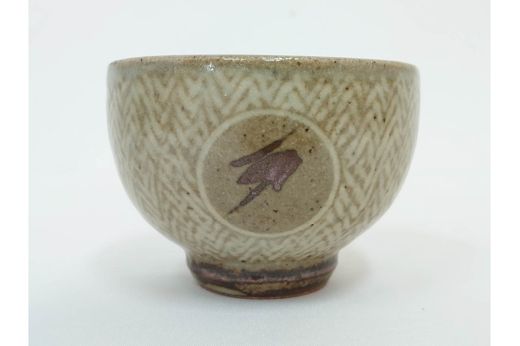 人間国宝 島岡達三　地釉縄文象嵌の意匠が味わい深い番茶器セット(急須・湯呑)　共箱付き　(R-086373)