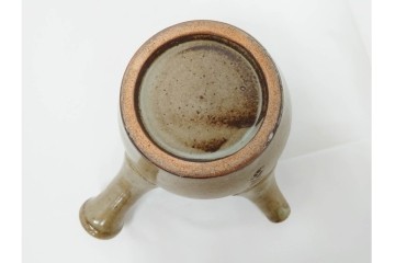 人間国宝 島岡達三　地釉縄文象嵌の意匠が味わい深い番茶器セット(急須・湯呑)　共箱付き　(R-086373)