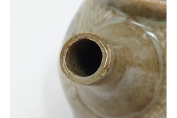 人間国宝 島岡達三　地釉縄文象嵌の意匠が味わい深い番茶器セット(急須・湯呑)　共箱付き　(R-086373)