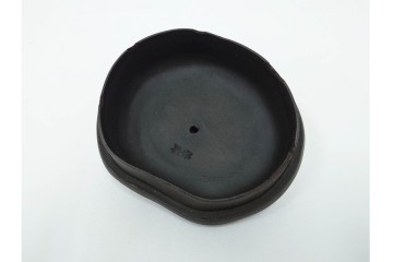 時代物　中国・唐物　榮卿作　葡萄栗鼠図?の宜興紫砂急須　(R-086374)