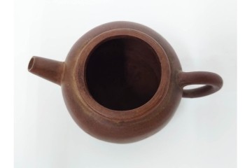 時代物　中国・唐物　孟臣作　素朴な丸みが味わい深い朱泥の急須　(R-086375)