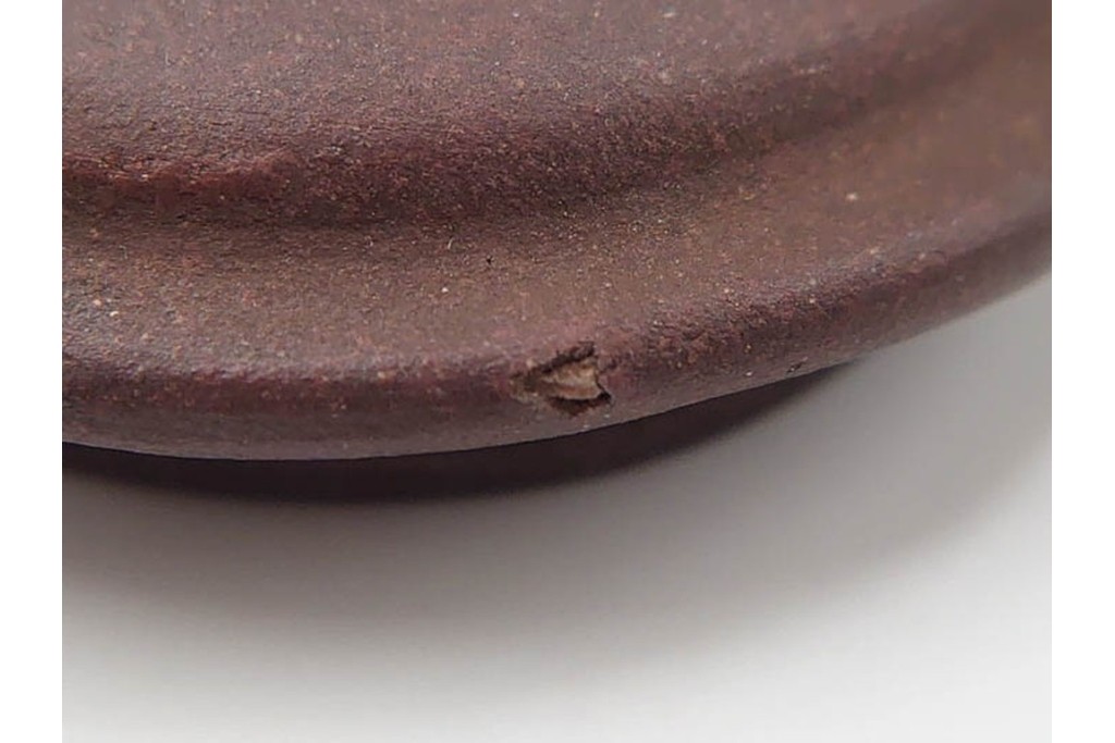 時代物　中国・唐物　孟臣作　素朴な丸みが味わい深い朱泥の急須　(R-086375)