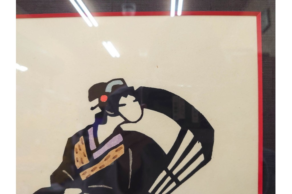 真作　サイン入り　森義利　5/50　人力車の情景を描いた合羽摺版画　(R-086377)