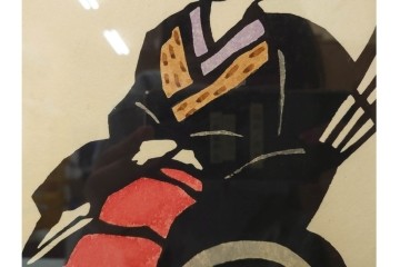 真作　サイン入り　森義利　5/50　人力車の情景を描いた合羽摺版画　(R-086377)