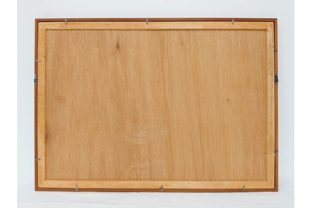 真作　林重義　水彩画　「海辺の人々」　外箱付き　(R-086378)