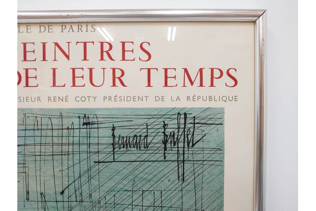 真作　1958年　ベルナール・ビュッフェ(Bernard Buffet)　「パリジェンヌ(パリジャン)」　パリの人々を主題としたリトグラフポスター　外箱付き　(R-086379)