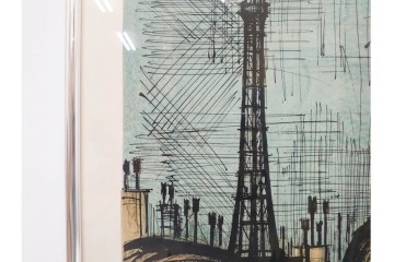 真作　1958年　ベルナール・ビュッフェ(Bernard Buffet)　「パリジェンヌ(パリジャン)」　パリの人々を主題としたリトグラフポスター　外箱付き　(R-086379)