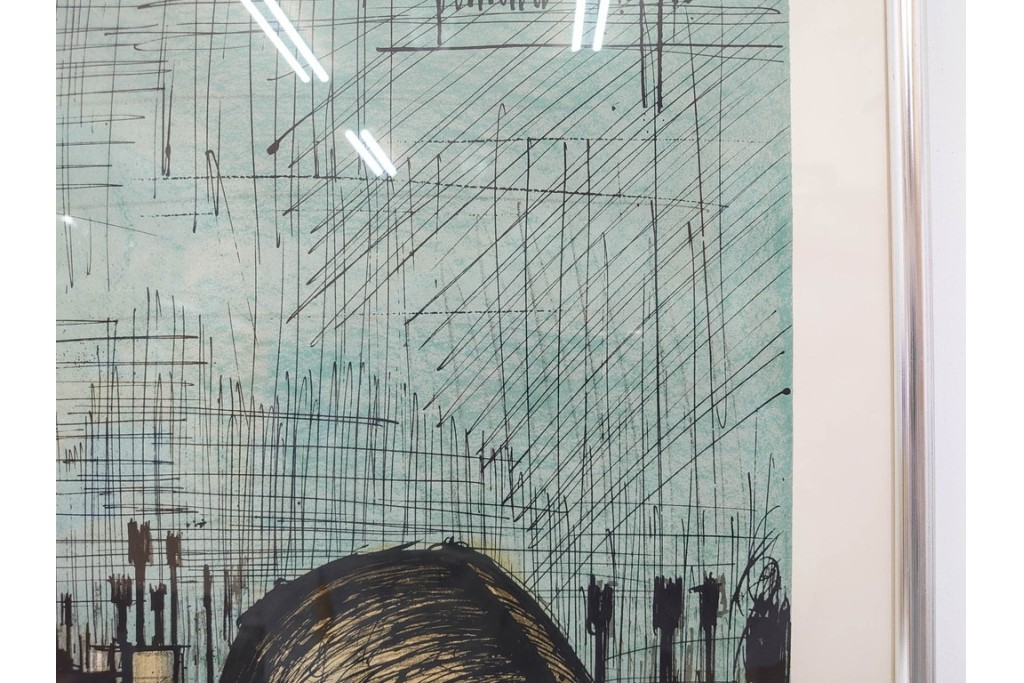 真作　1958年　ベルナール・ビュッフェ(Bernard Buffet)　「パリジェンヌ(パリジャン)」　パリの人々を主題としたリトグラフポスター　外箱付き　(R-086379)