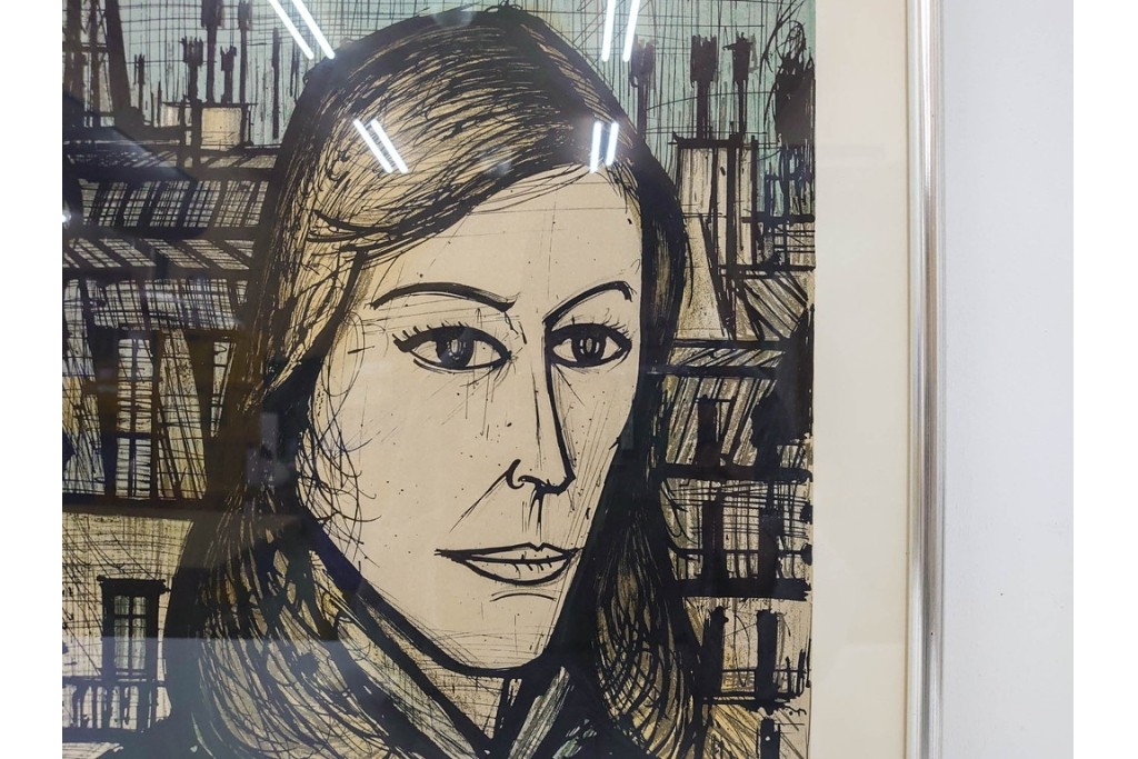 真作　1958年　ベルナール・ビュッフェ(Bernard Buffet)　「パリジェンヌ(パリジャン)」　パリの人々を主題としたリトグラフポスター　外箱付き　(R-086379)