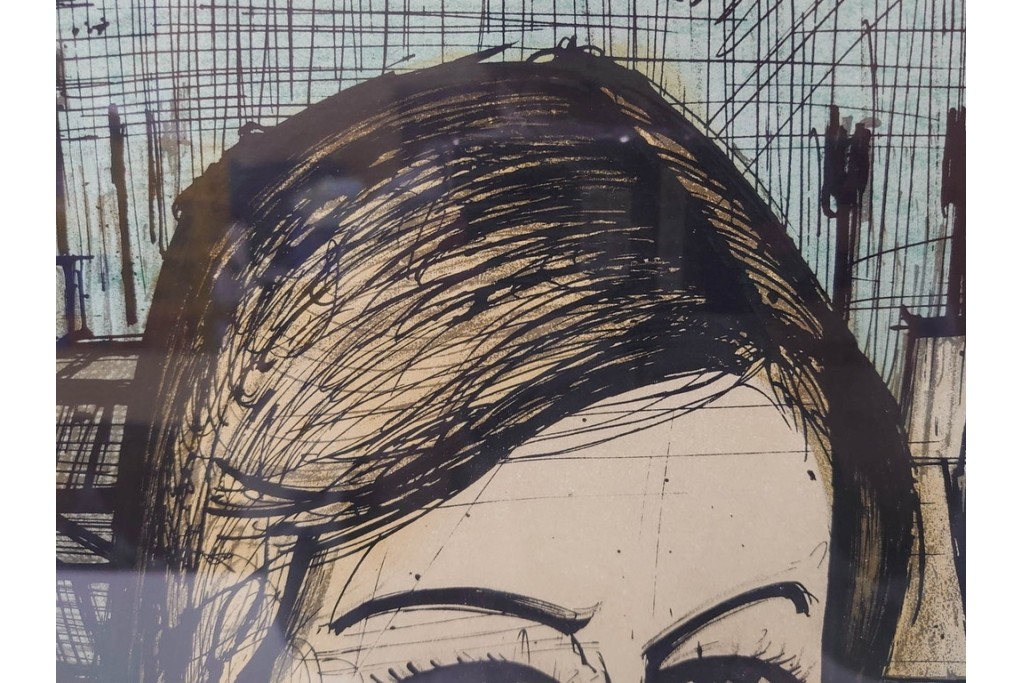 真作　1958年　ベルナール・ビュッフェ(Bernard Buffet)　「パリジェンヌ(パリジャン)」　パリの人々を主題としたリトグラフポスター　外箱付き　(R-086379)