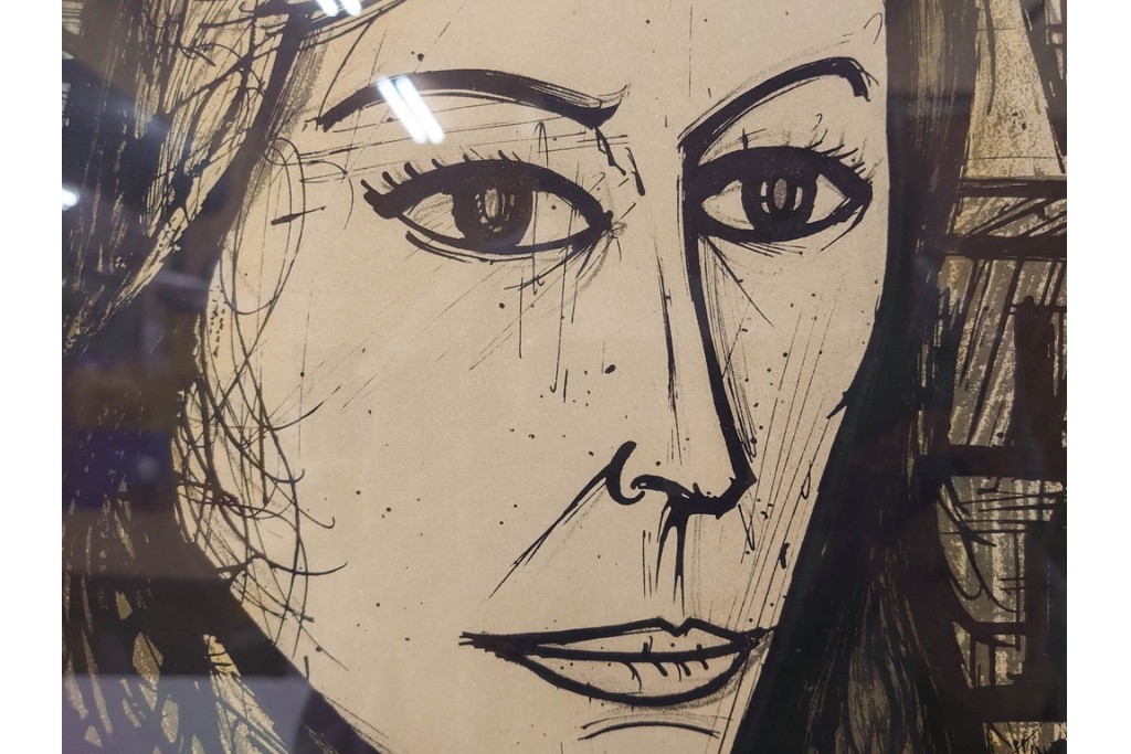 真作　1958年　ベルナール・ビュッフェ(Bernard Buffet)　「パリジェンヌ(パリジャン)」　パリの人々を主題としたリトグラフポスター　外箱付き　(R-086379)