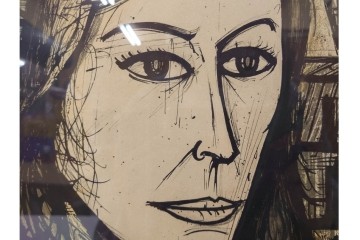 真作　1958年　ベルナール・ビュッフェ(Bernard Buffet)　「パリジェンヌ(パリジャン)」　パリの人々を主題としたリトグラフポスター　外箱付き　(R-086379)