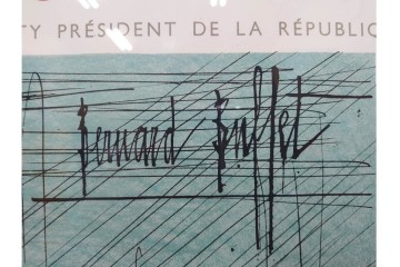 真作　1958年　ベルナール・ビュッフェ(Bernard Buffet)　「パリジェンヌ(パリジャン)」　パリの人々を主題としたリトグラフポスター　外箱付き　(R-086379)