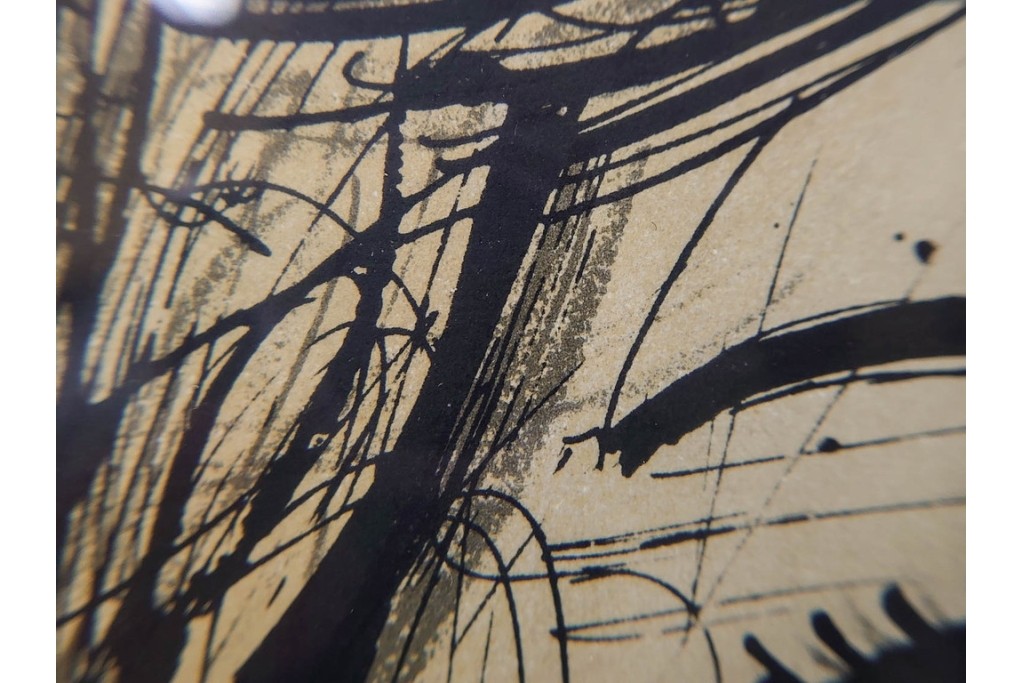 真作　1958年　ベルナール・ビュッフェ(Bernard Buffet)　「パリジェンヌ(パリジャン)」　パリの人々を主題としたリトグラフポスター　外箱付き　(R-086379)