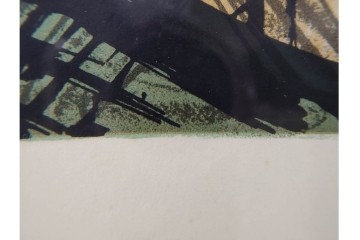 真作　1958年　ベルナール・ビュッフェ(Bernard Buffet)　「パリジェンヌ(パリジャン)」　パリの人々を主題としたリトグラフポスター　外箱付き　(R-086379)