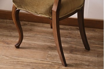 フランスアンティーク　ウォールナット材　背もたれの曲線が美しいチェア2脚セット　(R-086380)