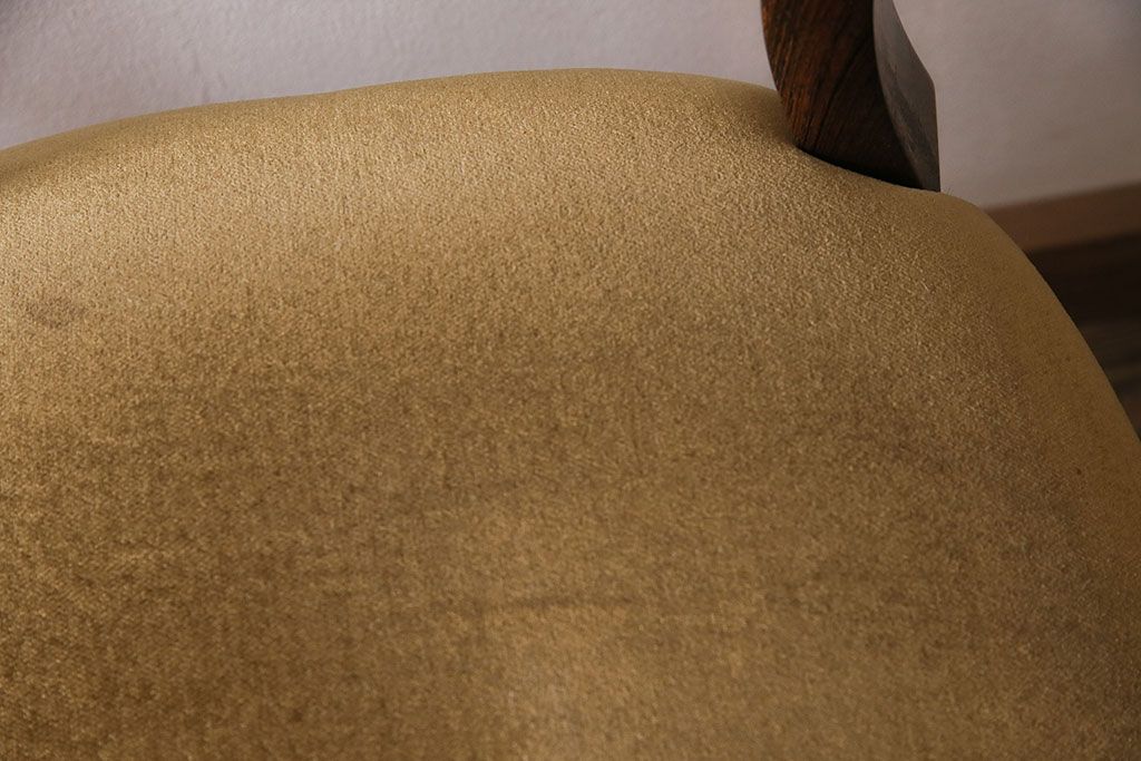 フランスアンティーク　ウォールナット材　背もたれの曲線が美しいチェア2脚セット　(R-086380)