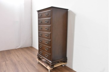 中古　超美品　使用感ほぼなし　横浜クラシック家具　ノックオンウッド(knockonwood)　クラシカルな引手金具のトールチェスト　定価約28万円　(R-086386)