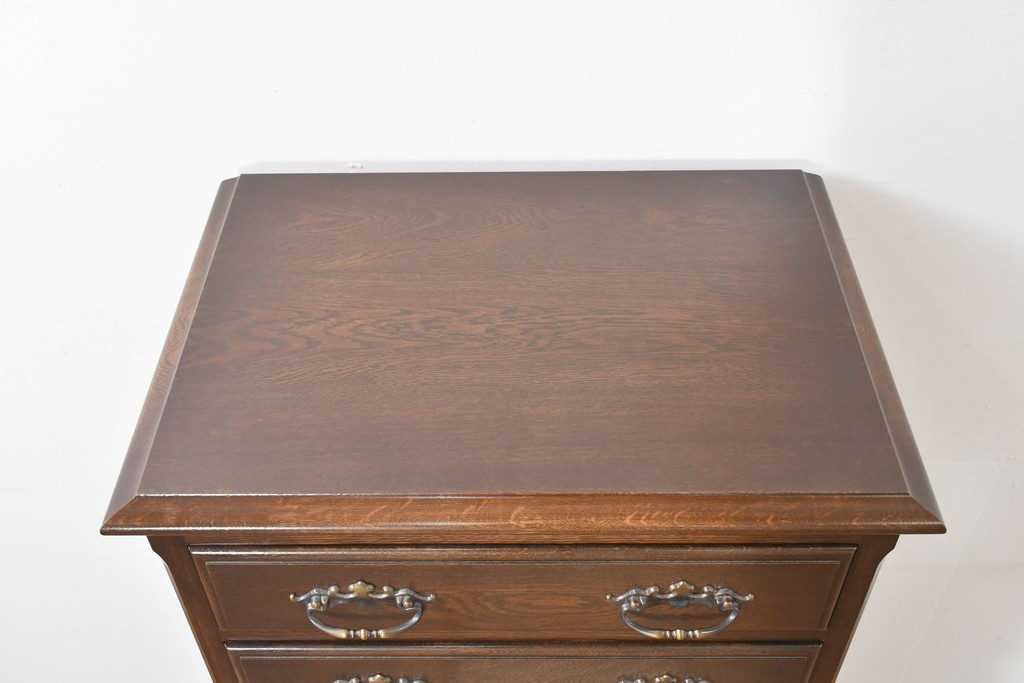 中古　超美品　使用感ほぼなし　横浜クラシック家具　ノックオンウッド(knockonwood)　クラシカルな引手金具のトールチェスト　定価約28万円　(R-086386)