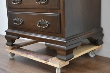 中古　超美品　使用感ほぼなし　横浜クラシック家具　ノックオンウッド(knockonwood)　クラシカルな引手金具のトールチェスト　定価約28万円　(R-086386)