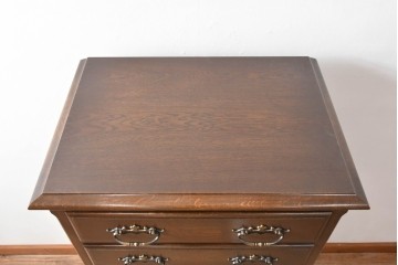 中古　超美品　使用感ほぼなし　横浜クラシック家具　ノックオンウッド(knockonwood)　クラシカルな引手金具のトールチェスト　定価約28万円　(R-086386)