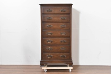 中古　超美品　使用感ほぼなし　横浜クラシック家具　ノックオンウッド(knockonwood)　クラシカルな引手金具のトールチェスト　定価約28万円　(R-086387)