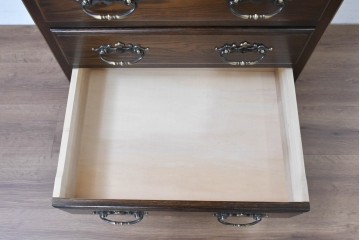 中古　超美品　使用感ほぼなし　横浜クラシック家具　ノックオンウッド(knockonwood)　クラシカルな引手金具のトールチェスト　定価約28万円　(R-086387)