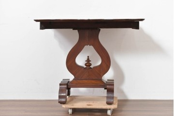 イギリスアンティーク　マホガニー材　ダイニング/コンソールの2way使いができるユニークなデザインのテーブル　(R-086389)