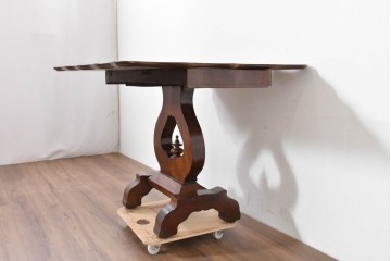 イギリスアンティーク　マホガニー材　ダイニング/コンソールの2way使いができるユニークなデザインのテーブル　(R-086389)