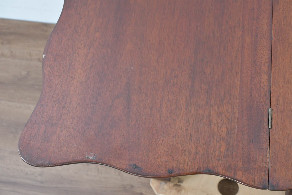 イギリスアンティーク　マホガニー材　ダイニング/コンソールの2way使いができるユニークなデザインのテーブル　(R-086389)