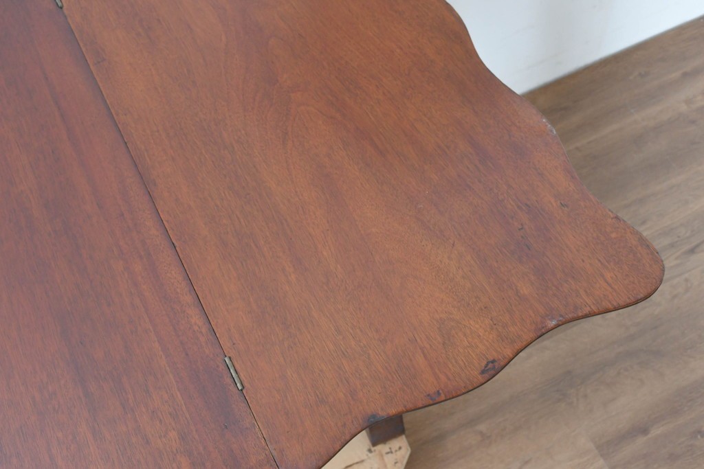 イギリスアンティーク　マホガニー材　ダイニング/コンソールの2way使いができるユニークなデザインのテーブル　(R-086389)