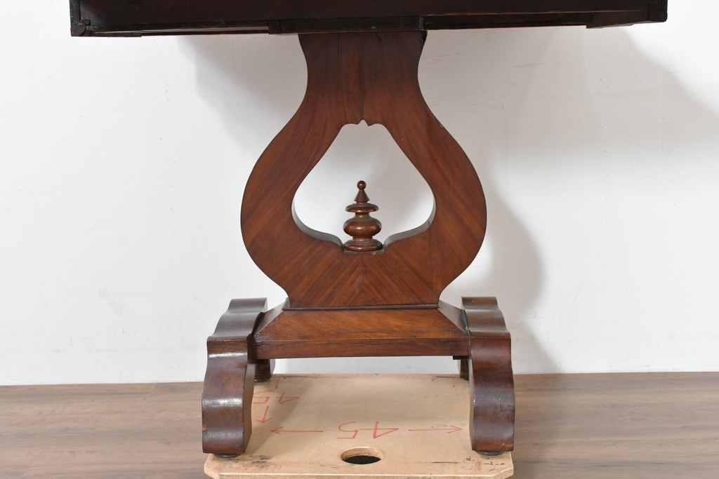 イギリスアンティーク　マホガニー材　ダイニング/コンソールの2way使いができるユニークなデザインのテーブル　(R-086389)