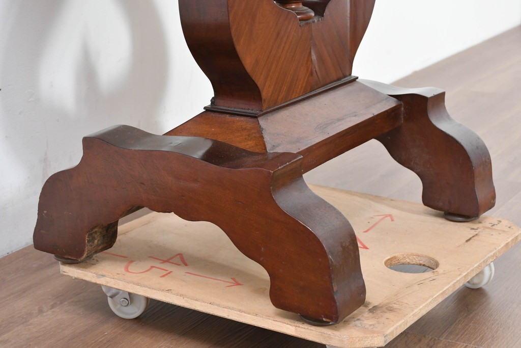 イギリスアンティーク　マホガニー材　ダイニング/コンソールの2way使いができるユニークなデザインのテーブル　(R-086389)